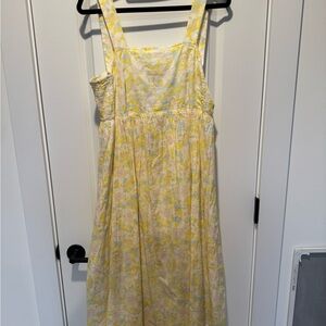The Nine’s by Hatch Yellow Floral Cotton Midi Dress | Size S